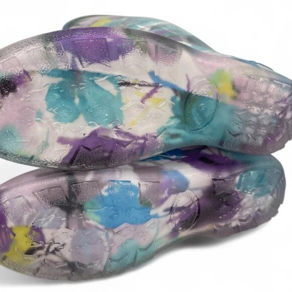 New George Made In Canada Floral Garden Rubber Rain Waterproof Boots Women's 7 - Picture 8 of 10